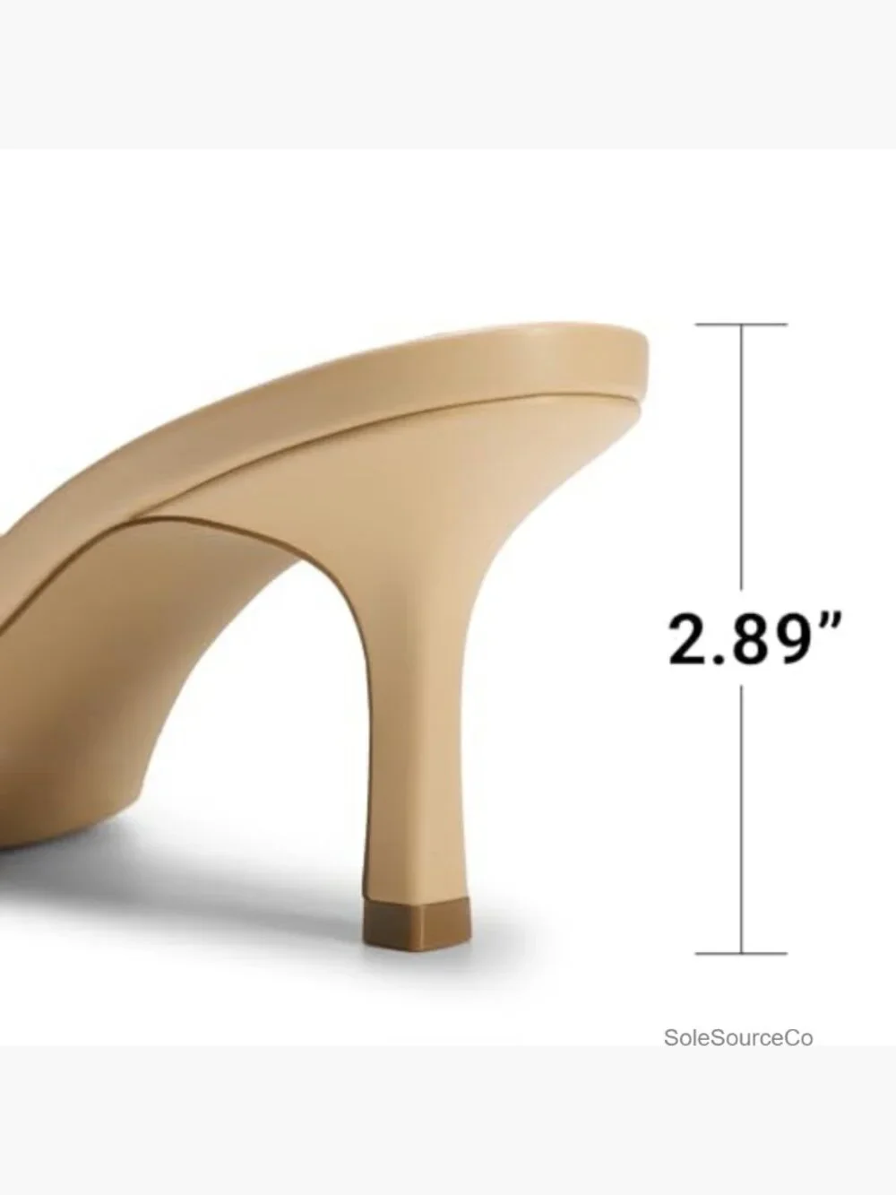 Women's Kitten Heels Sandals Square Toe Slip On Low Heels Mules